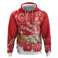 New Zealand Christmas In July Personalised Hoodie Funny Santa Sheep Meri Kirihimete Red LT14 Pullover Hoodie Red - Polynesian Pride