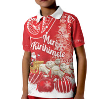 New Zealand Christmas In July Personalised Kid Polo Shirt Funny Santa Sheep Meri Kirihimete Red LT14 Kid Red - Polynesian Pride