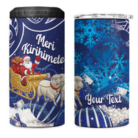 New Zealand Christmas In July Personalised 4 in 1 Can Cooler Tumbler Funny Santa Sheep Meri Kirihimete Blue LT14 One Size: 16 oz Blue - Polynesian Pride