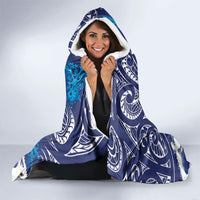 New Zealand Christmas In July Hooded Blanket Funny Santa Sheep Meri Kirihimete Blue LT14 - Polynesian Pride