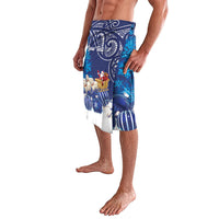 New Zealand Christmas In July Personalised Lavalava Funny Santa Sheep Meri Kirihimete Blue