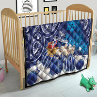 New Zealand Christmas In July Quilt Funny Santa Sheep Meri Kirihimete Blue