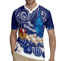 New Zealand Christmas In July Personalised Rugby Jersey Funny Santa Sheep Meri Kirihimete Blue LT14 - Polynesian Pride