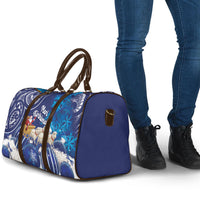 New Zealand Christmas In July Travel Bag Funny Santa Sheep Meri Kirihimete Blue LT14 - Polynesian Pride