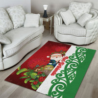 Meri Kirihimete New Zealand Area Rug Cute Santa NZ Animals and Pohutukawa