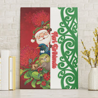 Meri Kirihimete New Zealand Canvas Wall Art Cute Santa NZ Animals and Pohutukawa