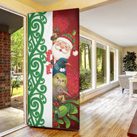 Meri Kirihimete New Zealand Personalised Door Cover Cute Santa NZ Animals and Pohutukawa LT14 - Polynesian Pride