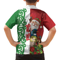 Meri Kirihimete New Zealand Personalised Family Matching Mermaid Dress and Hawaiian Shirt Cute Santa NZ Animals and Pohutukawa LT14 - Polynesian Pride