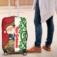 Meri Kirihimete New Zealand Luggage Cover Cute Santa NZ Animals and Pohutukawa LT14 Red - Polynesian Pride