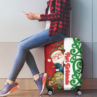 Meri Kirihimete New Zealand Luggage Cover Cute Santa NZ Animals and Pohutukawa LT14 - Polynesian Pride