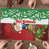 Meri Kirihimete New Zealand Puzzle Cute Santa NZ Animals and Pohutukawa