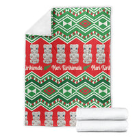 New Zealand Christmas In July Blanket Meri Kirihimete Hei Tiki Taniko Motifs Seamless LT14 - Polynesian Pride