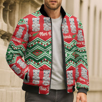 New Zealand Christmas In July Bomber Puffer Jacket Meri Kirihimete Hei Tiki Taniko Motifs Seamless LT14 - Polynesian Pride