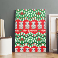 New Zealand Christmas In July Canvas Wall Art Meri Kirihimete Hei Tiki Taniko Motifs Seamless LT14 - Polynesian Pride