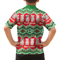 New Zealand Christmas In July Family Matching Mermaid Dress and Hawaiian Shirt Meri Kirihimete Hei Tiki Taniko Motifs Seamless LT14 - Polynesian Pride