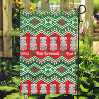 New Zealand Christmas In July Garden Flag Meri Kirihimete Hei Tiki Taniko Motifs Seamless LT14 Garden Flag Red - Polynesian Pride