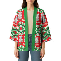New Zealand Christmas In July Kimono Meri Kirihimete Hei Tiki Taniko Motifs Seamless LT14 - Polynesian Pride