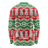 New Zealand Christmas In July Long Sleeve Shirt Meri Kirihimete Hei Tiki Taniko Motifs Seamless LT14 - Polynesian Pride