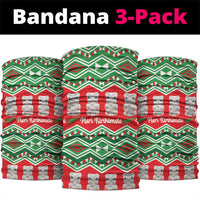 New Zealand Christmas In July Neck Gaiter Meri Kirihimete Hei Tiki Taniko Motifs Seamless LT14 package One Size: 25*50cm Red - Polynesian Pride