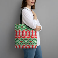 New Zealand Christmas In July Tote Bag Meri Kirihimete Hei Tiki Taniko Motifs Seamless LT14 - Polynesian Pride
