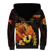 Papua New Guinea Independence Day Sherpa Hoodie 50th Anniversary Papua Niu Gini Bird Of Paradise LT14 - Polynesian Pride