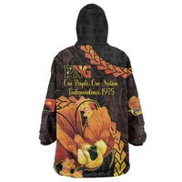 Papua New Guinea Independence Day Wearable Blanket Hoodie 50th Anniversary Papua Niu Gini Bird Of Paradise LT14 - Polynesian Pride