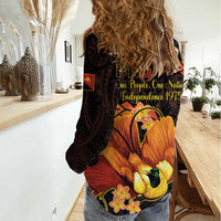 Papua New Guinea Independence Day Women Casual Shirt 50th Anniversary Papua Niu Gini Bird Of Paradise LT14 - Polynesian Pride