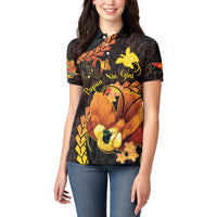 Papua New Guinea Independence Day Women Polo Shirt 50th Anniversary Papua Niu Gini Bird Of Paradise LT14 - Polynesian Pride