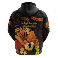 Papua New Guinea Independence Day Zip Hoodie 50th Anniversary Papua Niu Gini Bird Of Paradise LT14 - Polynesian Pride