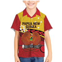 Papua New Guinea Independence Day Family Matching Mermaid Dress and Hawaiian Shirt Since 1975 Unity In Diversity LT14 Son's Shirt Red - Polynesian Pride
