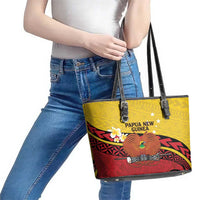 Papua New Guinea Independence Day Leather Tote Bag Since 1975 Unity In Diversity LT14 - Polynesian Pride