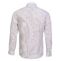 Samoa White Sunday Family Matching Long Sleeve Bodycon Dress and Hawaiian Shirt Lotu Tamaiti Siapo With Teuila LT14 - Polynesian Pride
