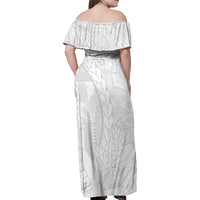 Samoa White Sunday Family Matching Off Shoulder Maxi Dress and Hawaiian Shirt Lotu Tamaiti Siapo With Teuila LT14 - Polynesian Pride