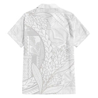 Samoa White Sunday Family Matching Puletasi and Hawaiian Shirt Lotu Tamaiti Siapo With Teuila LT14 - Polynesian Pride