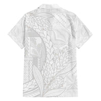 Samoa White Sunday Family Matching Short Sleeve Bodycon Dress and Hawaiian Shirt Lotu Tamaiti Siapo With Teuila LT14 - Polynesian Pride