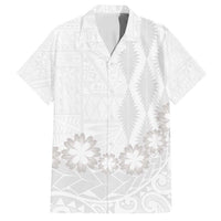 Tonga White Sunday Family Matching Tank Maxi Dress and Hawaiian Shirt Manuia le Aso Sa o Tamaiti Heilala With Ngatu Pattern LT14 Dad's Shirt - Short Sleeve White - Polynesian Pride
