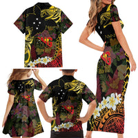 Papua New Guinea 50th Independence Anniversary Family Matching Short Sleeve Bodycon Dress and Hawaiian Shirt Independen Stet bilong Papua Niu Gini LT14 - Polynesian Pride