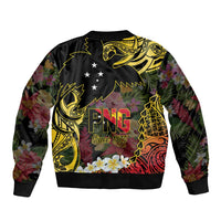 Papua New Guinea 50th Independence Anniversary Sleeve Zip Bomber Jacket Independen Stet bilong Papua Niu Gini LT14