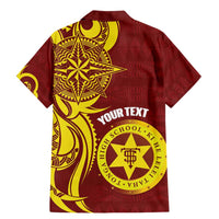 Personalised Tonga High School Family Matching Mermaid Dress and Hawaiian Shirt THS Tongan Ngatu Pattern - Polynesian Pride
