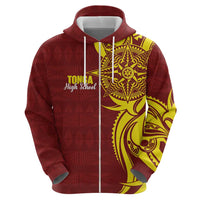 Personalised Tonga High School Hoodie THS Tongan Ngatu Pattern - Polynesian Pride