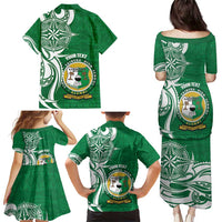 Personalised Liahona - Saineha High School Family Matching Puletasi and Hawaiian Shirt Tongan Ngatu Pattern LT14 - Polynesian Pride