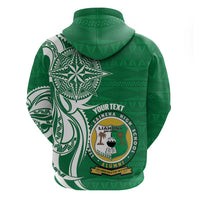 Personalised Liahona - Saineha High School Zip Hoodie Tongan Ngatu Pattern LT14 - Polynesian Pride