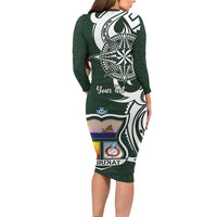 Personalised Tonga Takuilau College Family Matching Long Sleeve Bodycon Dress and Hawaiian Shirt Est 1975 Tongan Ngatu Pattern LT14 - Polynesian Pride