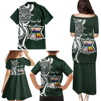 Personalised Tonga Takuilau College Family Matching Puletasi and Hawaiian Shirt Est 1975 Tongan Ngatu Pattern LT14 - Polynesian Pride