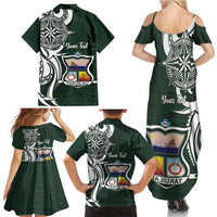 Personalised Tonga Takuilau College Family Matching Summer Maxi Dress and Hawaiian Shirt Est 1975 Tongan Ngatu Pattern LT14 - Polynesian Pride