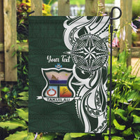 Personalised Tonga Takuilau College Garden Flag Est 1975 Tongan Ngatu Pattern LT14 Garden Flag Green - Polynesian Pride