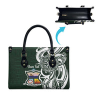Personalised Tonga Takuilau College Leather Bag Est 1975 Tongan Ngatu Pattern - Polynesian Pride