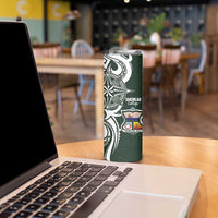 Personalised Tonga Takuilau College Skinny Tumbler Est 1975 Tongan Ngatu Pattern - Polynesian Pride