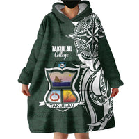 Personalised Tonga Takuilau College Wearable Blanket Hoodie Est 1975 Tongan Ngatu Pattern LT14 - Polynesian Pride