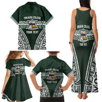 Personalised Tonga Takuilau College Family Matching Tank Maxi Dress and Hawaiian Shirt 50th Anniversary Ngatu Kupesi LT14 - Polynesian Pride